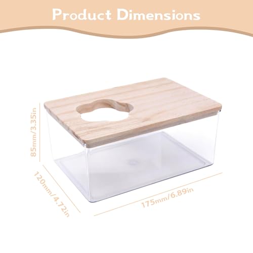 Saim Hamster Sand Bath Box–Transparent Syrian Hamster Shower Bathtub with Comb for Small Pets, Acrylic Micro Sand Bath Box with Lid, Ideal Hamster Dig Box - Rectangle - color: Rectangle