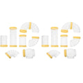 Mipcase Hamster Tubes and Tunnels Kit 2Pcs Transparent DIY Rat Maze Tunnel Expand Cage Playground for Small Animals 6.10X4.72X2.36In