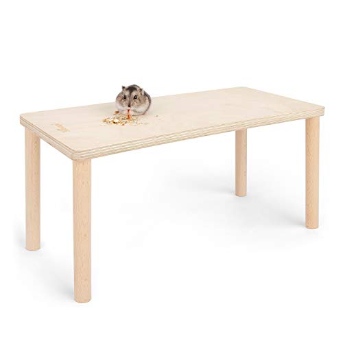 Niteangel Hamster Play Wooden Platform: Rectangle - 15.7" L x 7.1" W - 7" H | Can Maximizes Cage Space & Enriches Pet environment for Dwarf Syrian Hamsters Gerbils Mice Degus or Other Small Pets - size: Rectangle - 7" height