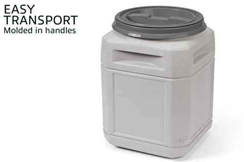 Mighty Tuff Airtight Dog Food Storage Container – 10 Gal, up to 40 lb Capacity – Cat and Dog Food Container with Twist Lid & Handles – BPA-Free, Made in USA - size: 10 Gal/ 40 lbs