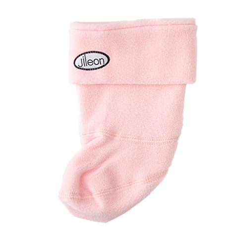 Jileon Warm and Cozy Rain Boot Liners for Boys and Girls - Pink and Blue Options - color: Pink, size: Small