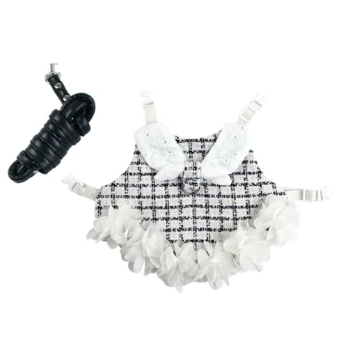 Bunny Harness and Leash,Adjustable Soft Guinea Pig Clothes Pet Rabbit Ferret Harness Costumes for Small Animals Dress - color: Black, size: Medium