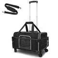 Small Pet Carrier 17"x12"x8.5" with Wheels Airline Approved, Black | for JetBlue/Frontier/Spirit Airlines, Lockable Safety Zippers and Anti-Scratch Mesh, Pets Under 8 lbs - color: Black and Wheeled, size: 17.0"L x 12.0"W x 8.5"H