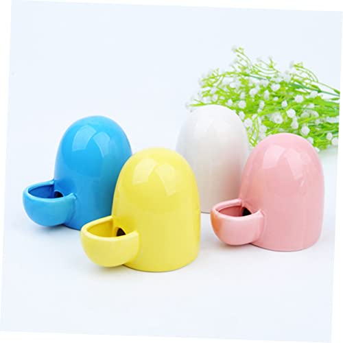 Milisten Ceramic Pet Bowls Self-Dispensing Pet Supplies Small Automatic Feeder for Hamsters Rabbits Drinking Bowl Water Dispenser 3.54X4.33X2.95 in - color: Pink