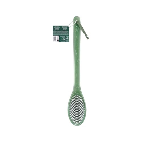 EcoTools Sea Gems Bath Bristle Brush, Dual-Sided Back Scrubber for Shower | Smooths rough spots, shower brush for back, dual-sided, long handle bath brush, vegan, low-waste design, body wash brush - style: Bath Bristle Brush