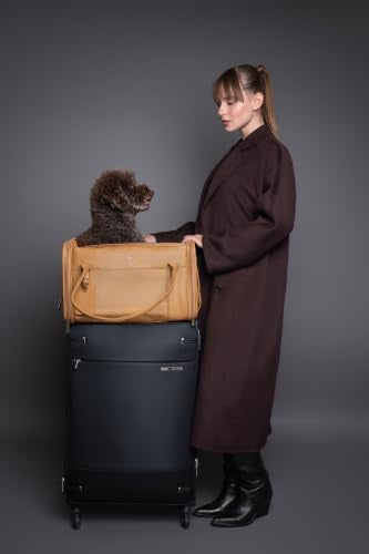 Noah & Paw Cat Carrier Soft Dog Carrier for Small Dogs, TSA Airline Approved 18x11x11in Cat Crate, Pet Travel Crate, Small Pet Kennel, Mattress Included, Camel Faux Leather - color: Camel (Faux Leather)