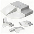 Sumbababy Climbing Foam Blocks for Toddlers: Waterproof Pu Leather Soft Climber - 4 Pcs Toddler Indoor Climbing Toys - Kids Outdoor Playground Playset Best Gift Preschool Daycare Supplies - style: Grey/White