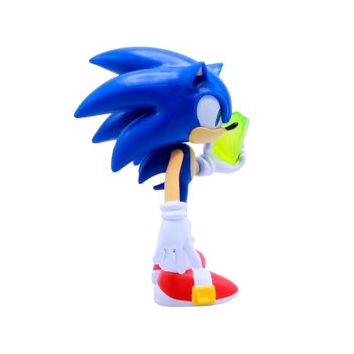 Just Toys – Sonic the Hedgehog Action Figure, 4" Buildable Poseable | Officially Licensed Sonic figure with interchangeable arms & accessories — 4 inch articulated, poseable collectible - style: Sonic