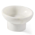 Karibiber Marble Elevated Cat Bowl, White Weighted Raised Cat Food & Water Bowl, Whisker-Friendly Stone Cat Dish with Non-Slip Stand, Heavy Water Bowls for Small Dog - color: White