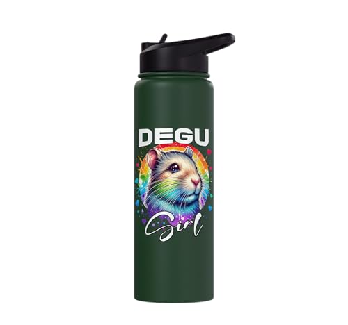 Degu Girl Degu Stainless Steel Insulated Water Bottle - color: Dark Green