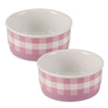 Bone Dry Ceramic Food Bowls, Non-Slip & Dishwasher Safe, Small, 4.25x2 Pansy Check - color: Pansy Petite Check, size: Small Set, 4.25x2"