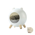 TUTU&LELE Hamster Hideout Space Elf Nest, Tiny House Bed with Round Plush Pad for Hamsters, Mice, Gerbils to Sleep & Play (White) - color: White