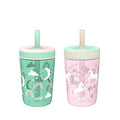 Zak Designs Kelso Toddler Cups For Travel or At Home, 15oz 2-Pack Durable Plastic Sippy Cups With Leak-Proof Design is Perfect For Kids (Fanciful Unicorn, Happy Skies) | BPA Free, Plastic, Sippy Cups, Cup Holder Friendly, Dishwasher Safe, Easy to Clean, F