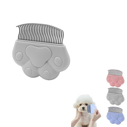 Cat Comb Pet Short Long Hair Removal Massaging Shell Comb Soft Deshedding Brush Grooming And Shedding Matted Fur Remover Massage Dematting Tool For Dog Puppy Rabbit(Grey) - color: Grey