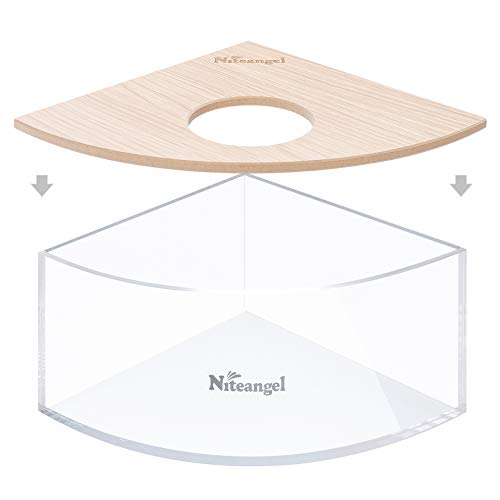 Niteangel Animal Sand-Bath Box: - Acrylic Critter's Sand Bath Shower Room & Digging Sand Container for Hamsters Mice Lemming Gerbils or Other Small Pets (Triangle, Burlywood) | Acrylic Viewable Critter Sand Bath Shower Room & Digging Sand Container for Ha