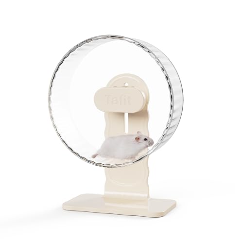 Quiet Hamster Wheel 8.7 Inch Dual-Bearings Silent Small Animals Running Exercise Wheel Height Adjustable for Syrian Hamsters, Gerbils, Rats, or Other Small Pets, Transparent - color: Transparent, size: 8.7inch