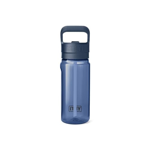YETI Yonder 600 ml/20 oz Water Bottle with Yonder Straw Cap, Navy - color: Navy, size: 20 Ounces