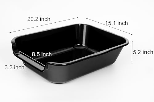 Extra Large Low Entry ABS Cat Litter Box, Black, 20" L x 15.5" W, 2 Pack | Durable low entry litter box, non-stick, odor-free, ideal for seniors, kittens, rabbits, large cats and multi-pet homes. - color: Black, size: Small (Pack of 2)