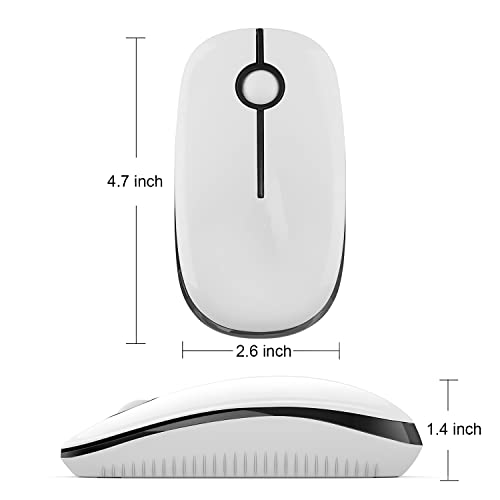 VssoPlor Wireless Mouse, 2.4G Slim Computer Laptop Mouse, Black and White | Portable Mouse, Plug & Play USB Nano Receiver, Quiet Silent Optical Mice for Notebook, PC, Laptop, Computer, Windows, Mac - color: Black and White