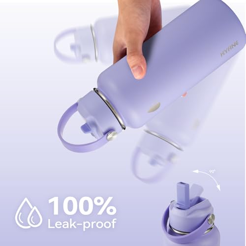 32oz Insulated Stainless Steel Water Bottle with Straw Lid Lager Capacity - color: purtple