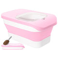 10-13 Lbs Airtight Dog Food Storage Container,Collapsible Pet Food Storage | Dog Food Container with Double Airtight Seal,Cat Food Container Dry Food Fresh,Space Saving,Pest/Mouse-proof,Scoop,Pink - color: Pink/10-13 Lbs
