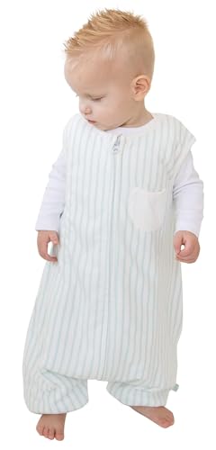 Dreamsuit Walker Toddler Sleep Sack with Feet and Legs, 3T-4T | 70% Rayon Made from Bamboo, 30% Organic Cotton, 0.8 TOG Summer, 2-Way Zipper, Buttery Soft Wearable Blanket, Cactus - color: (1.5 Tog) Stripes, size: 3-4T