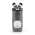 Ello Ellies 16oz BPA-Free Plastic Leakproof Kids Water Bottle, Panda | Animal shaped plastic kids water bottle with straw, leakproof locking lid, carry handle, & BPA-free design for school lunches - color: Panda, size: 16 Ounces