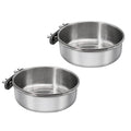 Bird Feeding Dish Cups, Stainless Steel, 2 Pack, Medium | Parrot Food Bowl, Clamp Holder, Birdcage Coop Water Feeder, For Cockatiel Parakeet Macaw Finches Lovebirds - color: 2 Pack, size: Medium