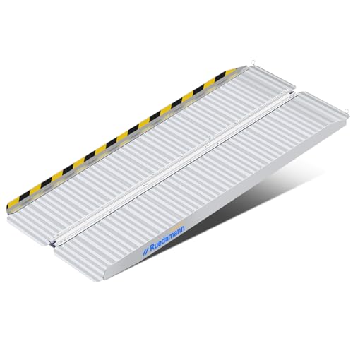 Ruedamann Portable Wheelchair Ramp, Sturdy Non-Slip Aluminum Wheelchair Ramp MR607MW607M0224 - size: 6FT Silver(Using Height 6-18'')