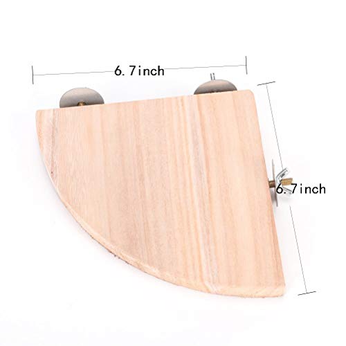 Parrot Cage Perch,Wooden Platform Stand,Cage Perches,Tree Springboard,Corner Shelf Laddered,Hanging Swing,Natural Wood Branches for Parakeets Bird Chinchilla Hamster Guinea Squirrel Hedgehog