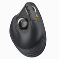 ProtoArc EM05 NL Wireless Trackball Mouse, Vertical Trackball Mouse | 62° Vertical Design Supports a Natural Wrist Posture, Connect 3 Devices Via Bluetooth/2.4G USB-A, 500mAh Rechargeable Battery - color: Gray