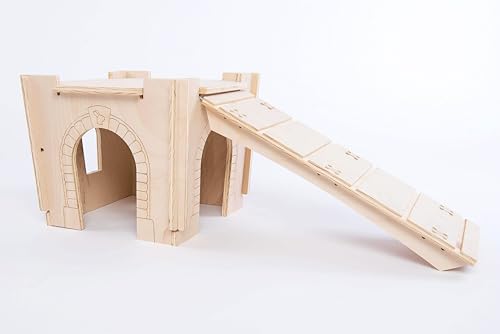 Small Pet Select Habitat Hideout Castle, Medium, Rabbit & Guinea Pig | Cozy Chewable Hideout, Natural Enrichment, For Bunnies, Chinchillas, Guinea Pigs & Other Small Animals - style: Castle-Medium