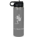 LaserGram Personalized 20oz Water Bottle, Tree Frog (Gray) | Engraved Gift, Vacuum Insulated Stainless Steel, Flip-Top Straw Lid, Laser Engraved With Your Name - color: Gray, size: 20 Ounces