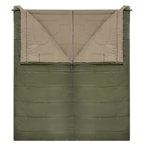 PO PO BEAR Zero Degree Sleeping Bag for Adults 100% Cotton Flannel Tall and Big - color: Green（0 F）, size: 84" x 40" Left Zip