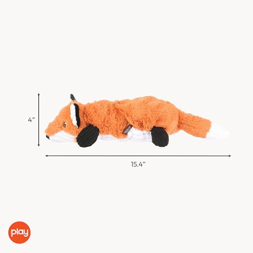 P.L.A.Y. Cute Plush Dog Toys - Forest Friends Critter Themed Durable Squeaker Crinkle Chew Toy, Great for Puppies & Small, Medium, Large Dogs - Machine Washable, Recycled Materials (Fox) - style: Forest the Fox