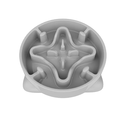 Slow Feeder Dog Bowls Medium Breed, Dog Food Bowl Medium Anti-Choking Bloat Stop Puzzle Healthy Eating Bowl (Gray, 2 Cup) - color: Gray, size: 2 Cup