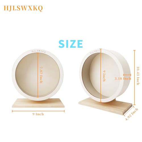 9.0 in Hamster Silent Exercise Wheel – Wooden Hamster Wheel with Removable Washable Track, Quiet Wheel for Gerbils, Mice, Small Pets – Prevents Boredom Depression (9.0in) - size: 9.0in