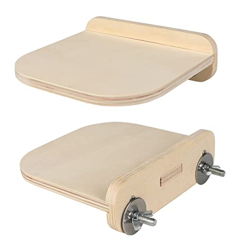 Chinchilla Wooden Platform Set Chinchilla Cage Ledges | Small Animals Cage Accessories for Squirrel Gerbil Suger Glider Hamsters (3Pcs of Small Platform)