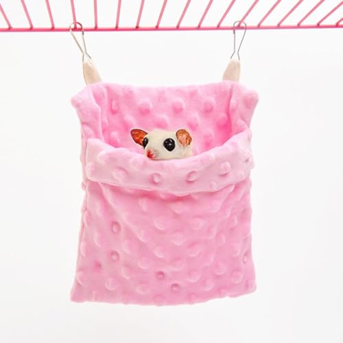 Sugar Glider Bonding Pouch Carrier Bag Sling Sleep Bag with Adjustable Strap for Travel Gliders Ferret Rat Hedgehog Hamster Small Pets (Pink) - color: Pink