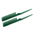 SIMPOR 3 Row Hair Comb for Natural Detangling, Hair Styling Brush, Nylon Bristle Unbraider Teasing Rat Tail Comb for Women Men Green - color: Green
