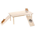 Large Wooden Hamster Platform with ramp, Multi-Level Small Animal Activity Playground, Rest Area Suitable for Dwarf Hamsters, Syrian Hamsters, sandrats, mice, and Other Small Pets