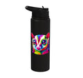 Colorful Pop Art Sugar Glider Sugar Gliders Stainless Steel Insulated Water Bottle - color: Black