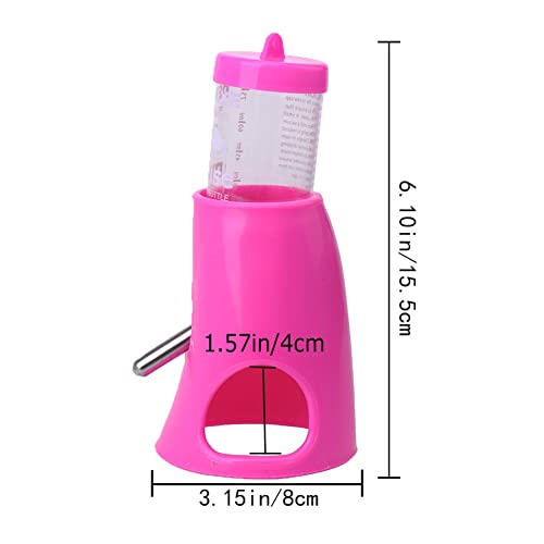 Litewoo 2 in 1 Hamster Water Bottle, Automatic Drinker and Cabin Fits Syrian Dwarf Hamster Mouse Gerbil Mice Chinchilla Small Animal (Pink) - color: Pink