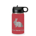 LaserGram Personalized 12oz Water Bottle, Rabbit (Maroon) | Engraved Gift, Vacuum Insulated Stainless Steel, Flip-Top Straw Lid, Laser Engraved With Your Name - color: Maroon, size: 12 Ounces