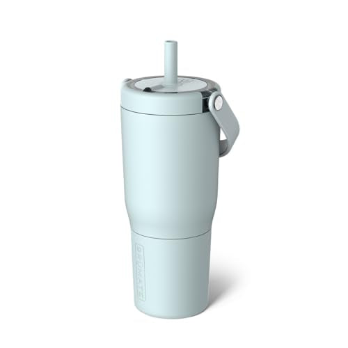BrüMate Resa 25oz 100% Leakproof Travel Tumbler w/Handle & Straw | Flexible SoftSip Straw | Silicone Sleeve for Durability | Stainless Steel | Cup Holder & Travel Friendly Water Bottle (Blue Agave) - color: Blue Agave, size: 25 oz
