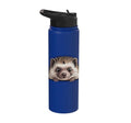 Hedgehog Cute Peeking Spiky Animal Lover Stainless Steel Insulated Water Bottle - color: Royal Blue