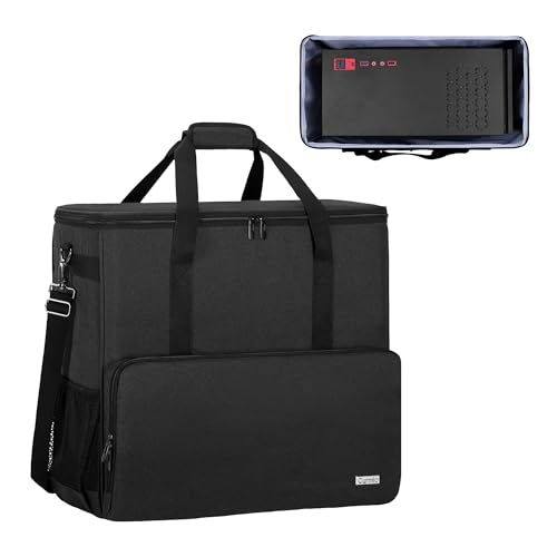 PC Carrying Case, Desktop Travel Bag for Full Computer Tower, Black | Computer Desktop Tower Case with Shoulder Straps Fit ATX/M-ATX Motherboards, Keyboard, Mouse, Cables & Earphones - color: Black