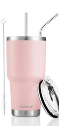 D·S 30oz Sakura Pink Tumbler Double Wall Vacuum Insulated Travel Coffee Mug | Double Wall Vacuum Suit Cold and Hot Drink Fits in standard car cup holders With Splash-Proof Lid - color: Sakura