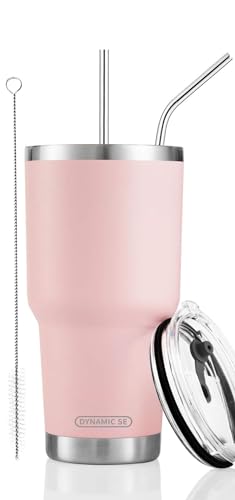 D·S 30oz Sakura Pink Tumbler Double Wall Vacuum Insulated Travel Coffee Mug | Double Wall Vacuum Suit Cold and Hot Drink Fits in standard car cup holders With Splash-Proof Lid - color: Sakura
