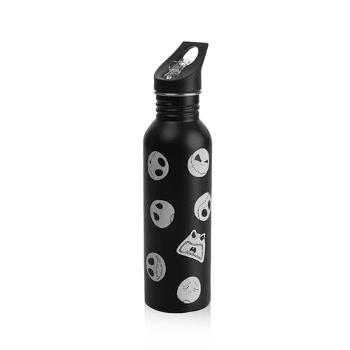 Picnic TIME Disney Shorts Bottle Cooler Tote, Insulated Water Bottle Holder with Adjustable Shoulder Strap for Travel Picnic Theme Parks, Fits 20 to 26 oz Bottles - color: Disney Nightmare Before Christmas Jack Skellington - Black & White